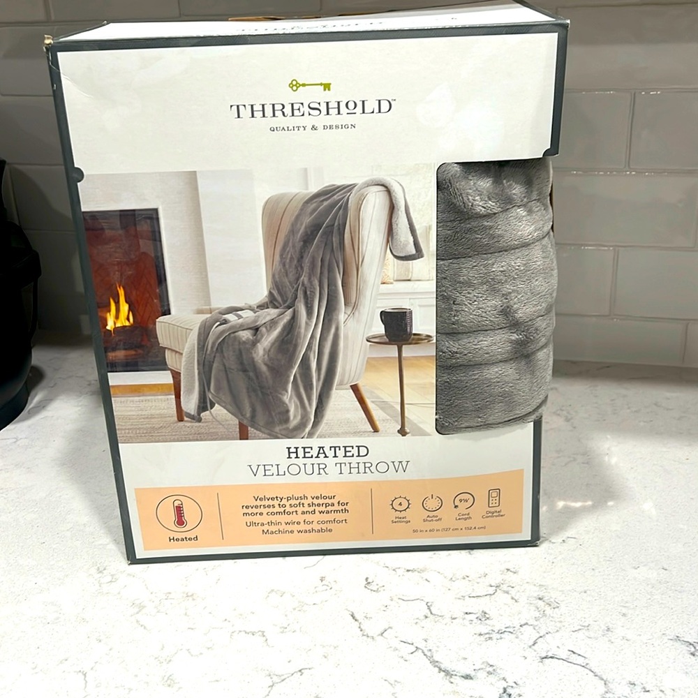 Threshold heated velour throw